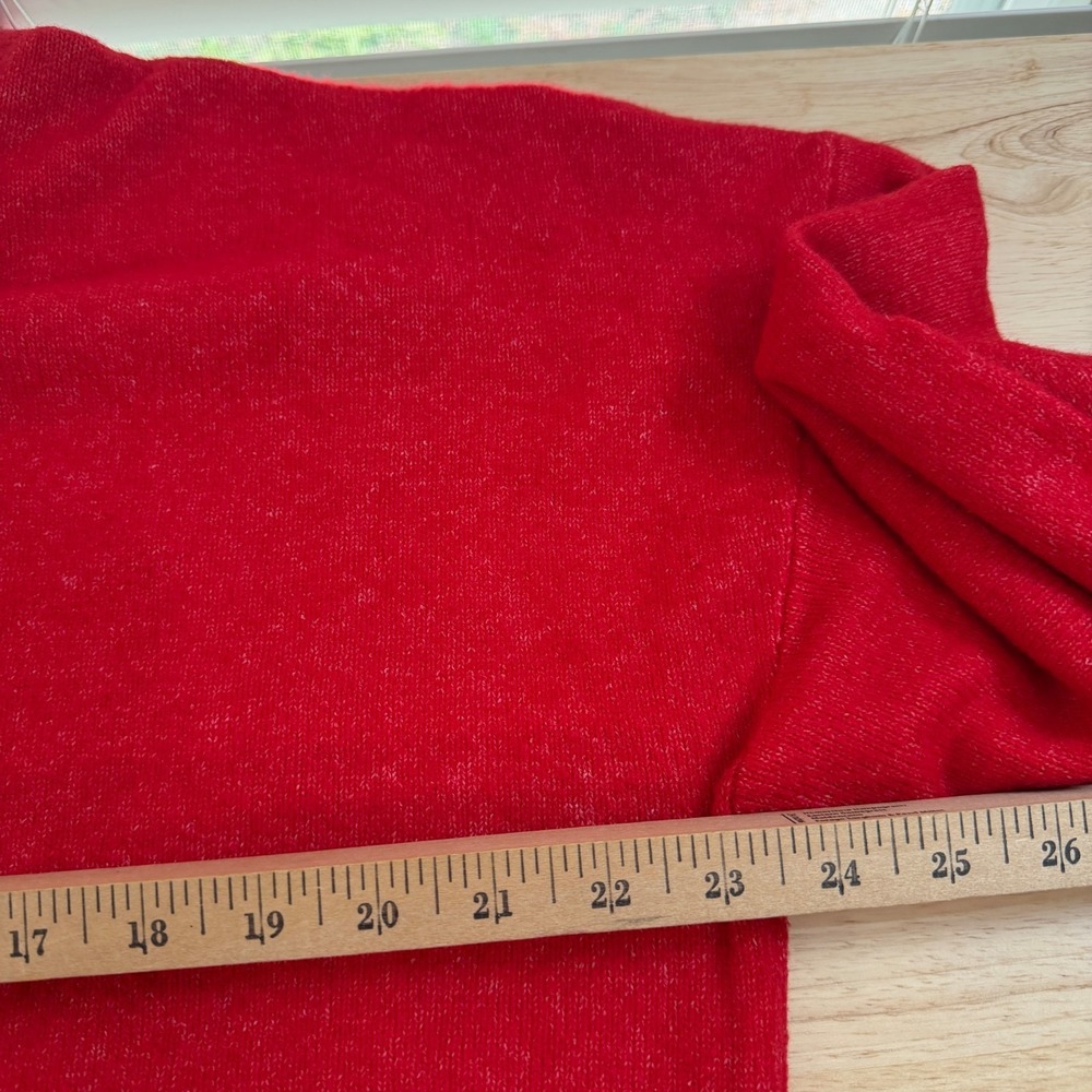 Loft Mock Neck Sweater Women's Red Knit Long Sleeve Pullover Classic - XL - Picture 9 of 10